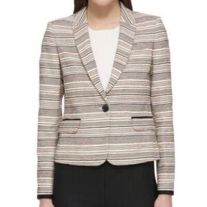Tommy Hilfiger | Tweed Striped Linen Blend Blazer
